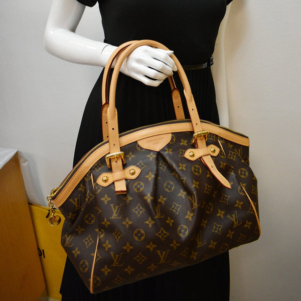 LOUIS VUITTON Tivoli PM Monogram Canvas Satchel Bag Brown