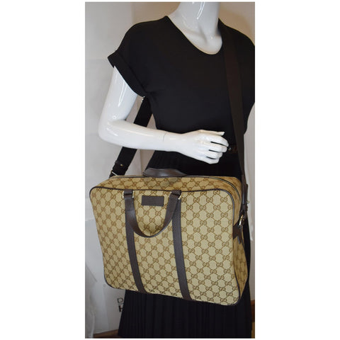 GUCCI GG Supreme Canvas Briefcase Beige 449168
