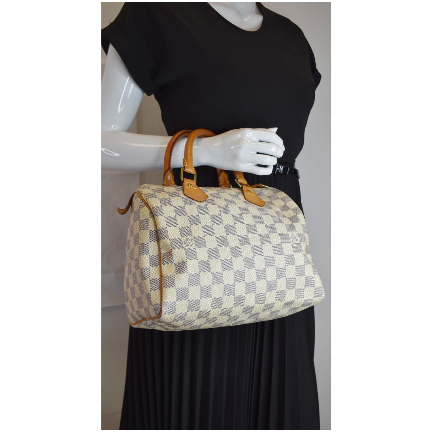 Louis Vuitton Damier Azur Speedy Bandoulière 25 - White Handle Bags,  Handbags - LOU768532