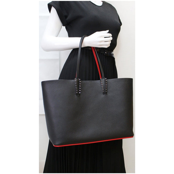 CHRISTIAN LOUBOUTIN Cabata Small Empire Paris Leather Tote Bag Black