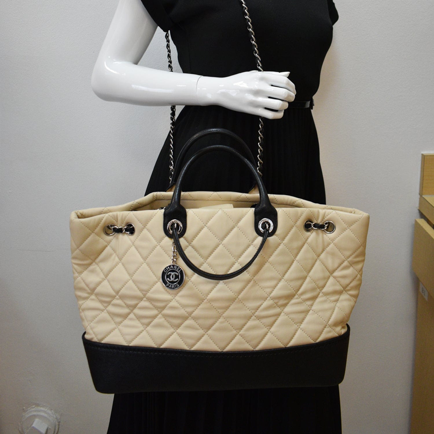 chanel small bag beige tote