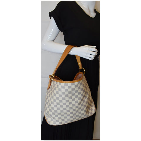 LOUIS VUITTON Delightful PM Damier Azur Hobo Bag White