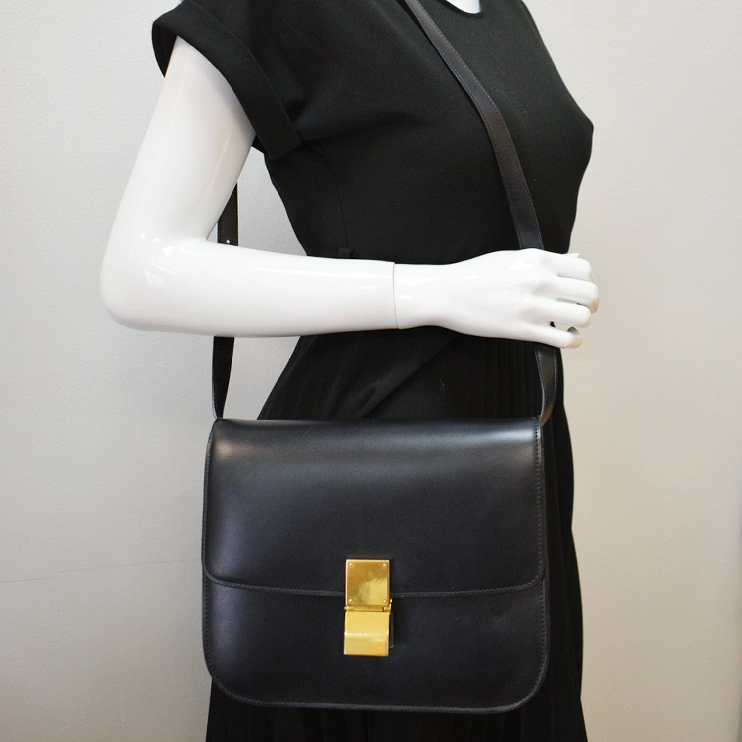 Celine Classic Box Medium Calfskin Leather Crossbody Bag
