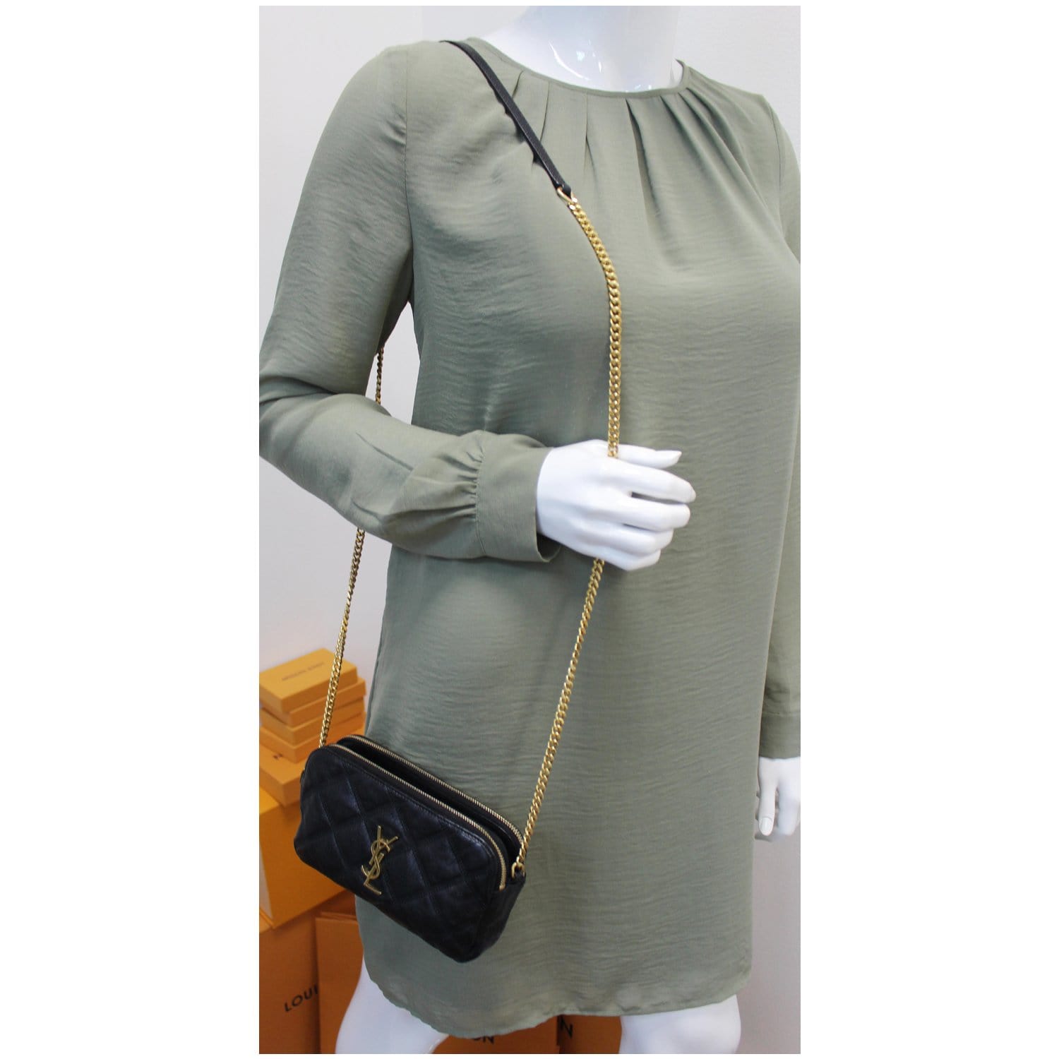 Saint laurent becky double zip pouch Clearance