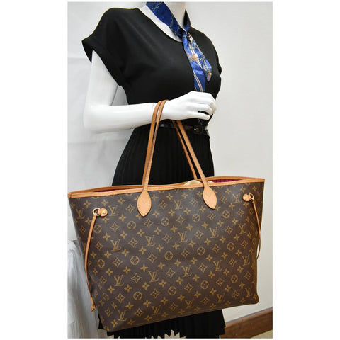 LOUIS VUITTON Neverfull GM Monogram Canvas Tote Shoulder Bag Brown