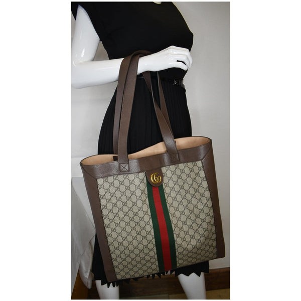 GUCCI Ophidia Soft GG Supreme Large Tote Bag Beige 519335