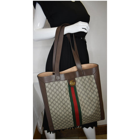 GUCCI Ophidia Soft GG Supreme Large Tote Bag Beige 519335
