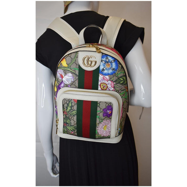 Gucci Ophidia GG Flora Small Canvas Backpack