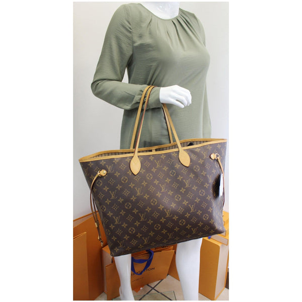 used Louis Vuitton Neverfull GM Monogram Canvas Tote Shoulder Bag Brown