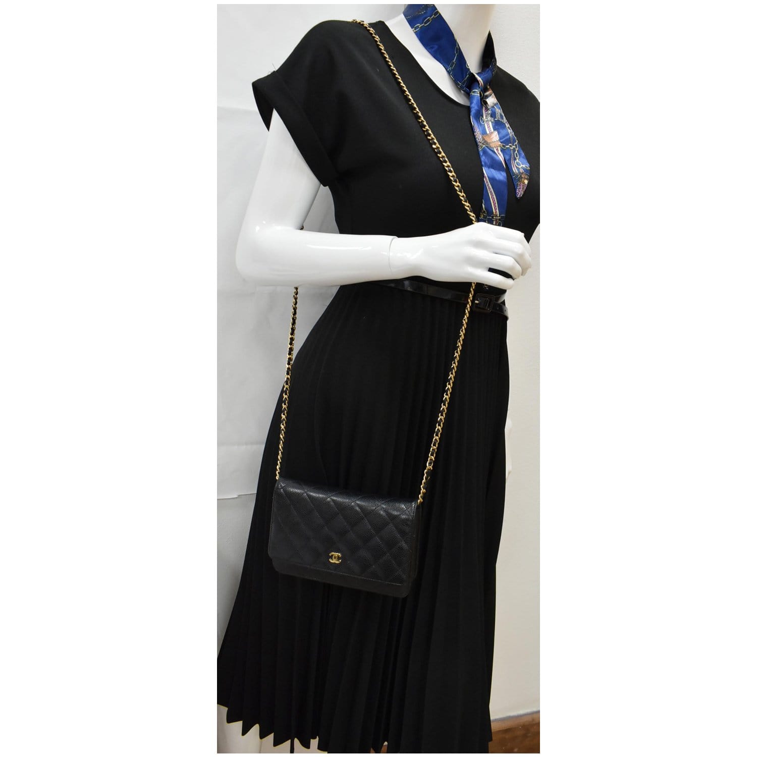 NIB Chanel Caviar Black Classic Square WOC Wallet on Chain Flap Bag –  Boutique Patina