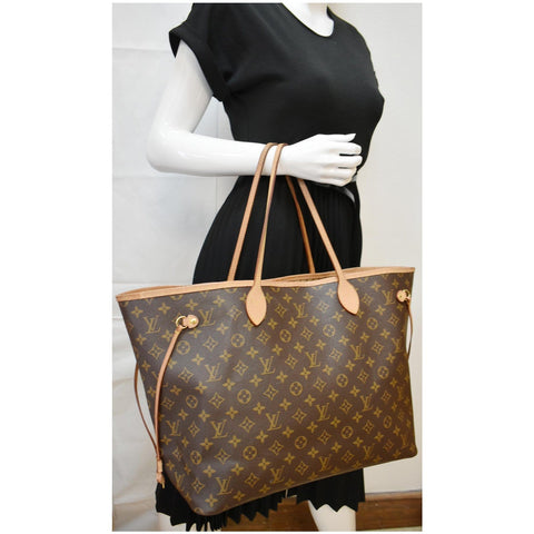 LOUIS VUITTON Neverfull GM Monogram Canvas Tote Bag Brown