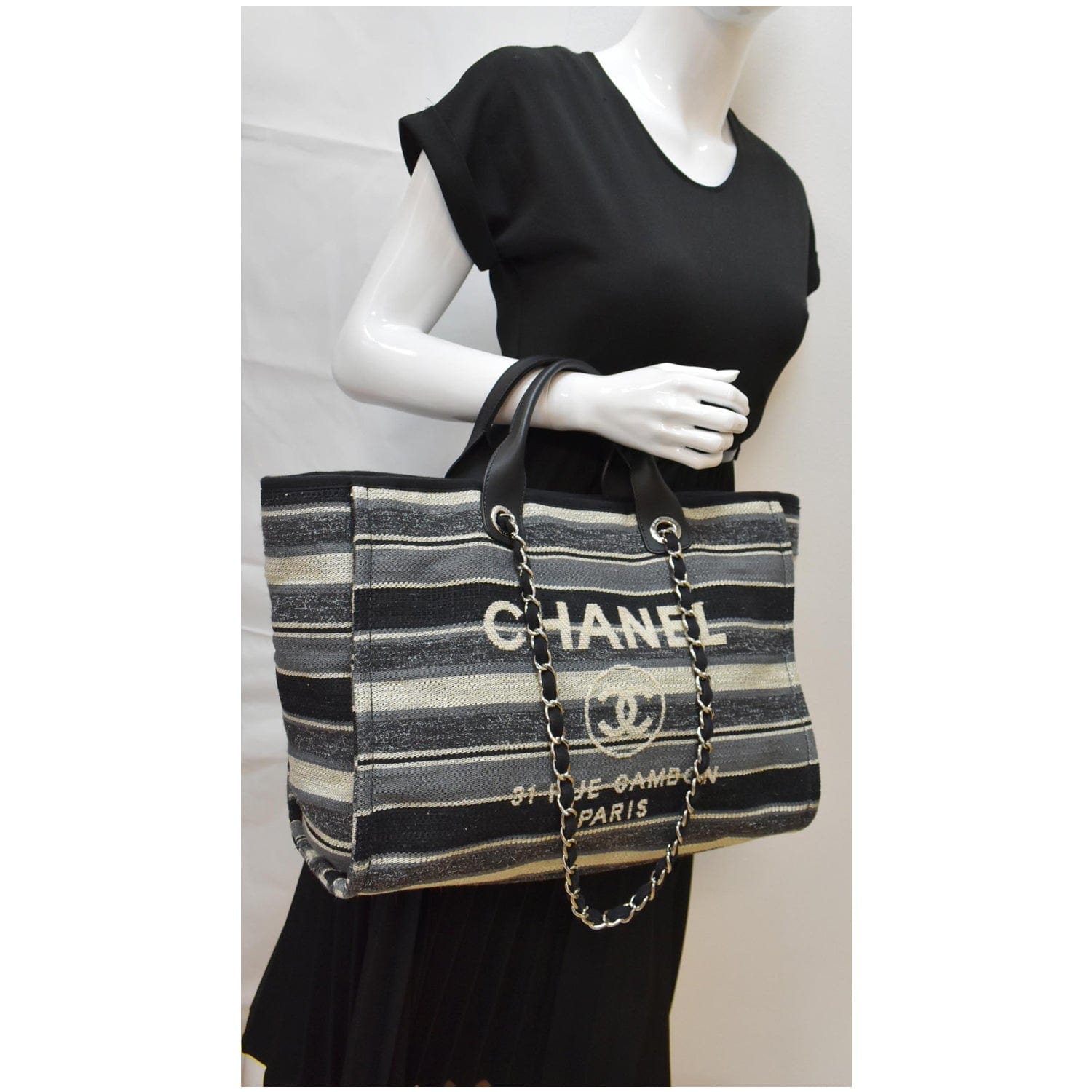 Chanel Multicolor Sequin Deauville Tote Bag With