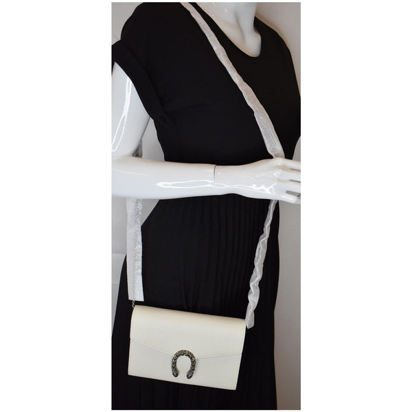 Gucci Dionysus Mini Leather Chain Shoulder Bag White