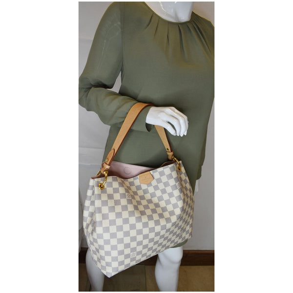 Louis Vuitton Graceful PM Damier Azur Shoulder Bag - elbow handbag]