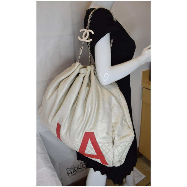 Chanel LA Large Jersey Quilted Hobo Shoulder handbag