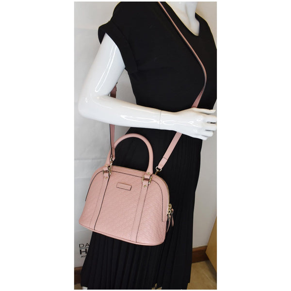 GUCCI Mini Dome Micro Guccissima Leather Shoulder Bag Pink 449654