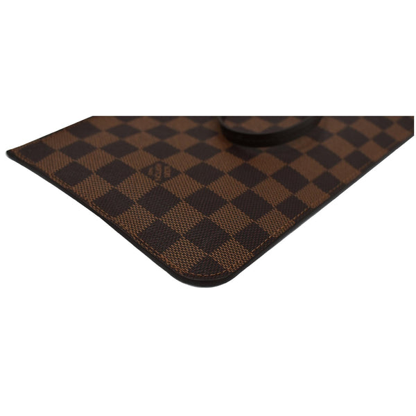 LOUIS VUITTON Neverfull MM Damier Ebene Pochette Wristlet Pouch Brown