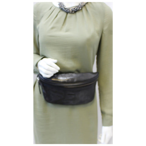 GUCCI GG Imprime Monogram Waist Bum Bag Black 233269-US