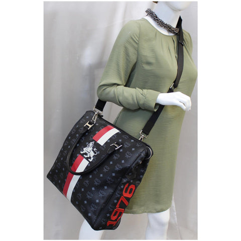 MCM Visetos Satchel Princess Lion Crossbody Bag - preowned