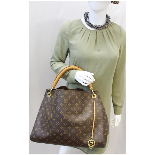 LOUIS VUITTON Artsy MM Monogram Canvas Shoulder Bag Brown