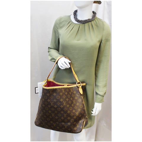 LOUIS VUITTON Delightful MM NM Monogram Canvas Tote Shoulder Bag Brown-US