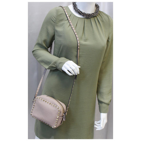 Valentino Rockstud Camera Leather Crossbody Bag-US