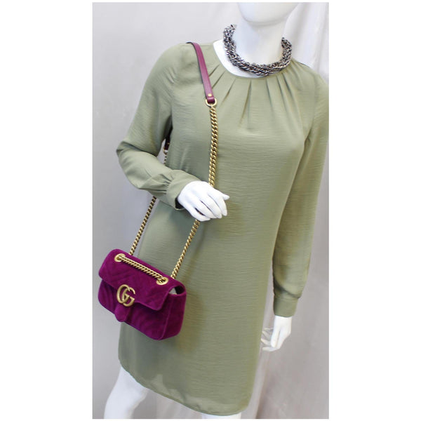 Gucci GG Marmont Velvet Mini Shoulder Crossbody Bag for sale