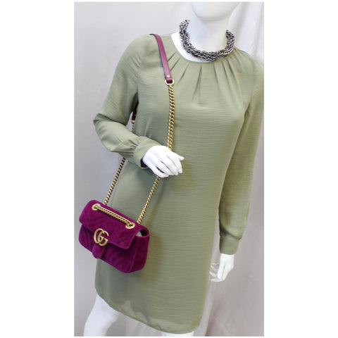 Gucci GG Marmont Velvet Mini Shoulder Crossbody Bag for sale