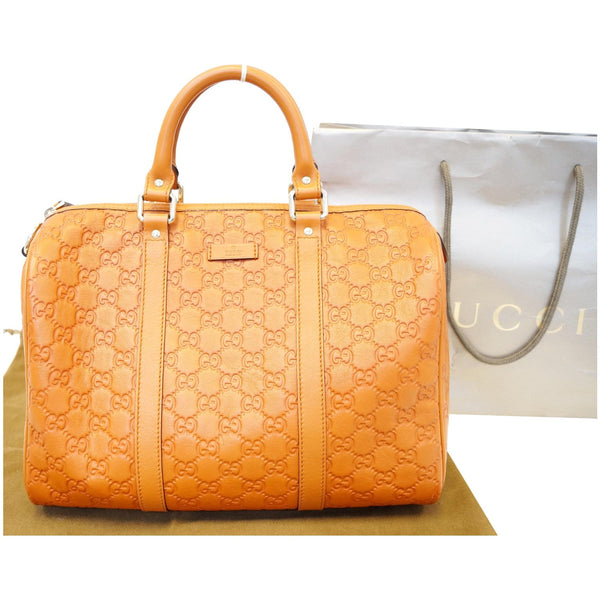 GUCCI Medium Joy Guccissima Leather Boston Bag Orange 265697