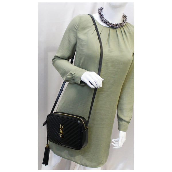 Yves Saint Laurent Camera Leather Crossbody Bag Black