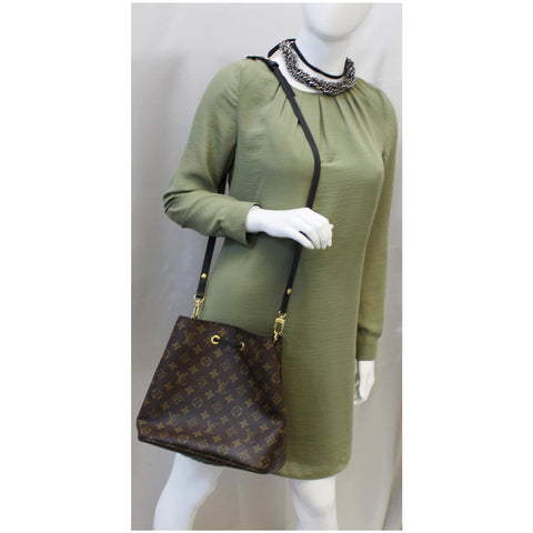 LOUIS VUITTON NeoNoe Monogram Canvas Shoulder Bag Black