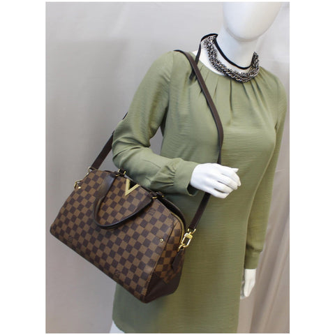LOUIS VUITTON Kensington Bowling Damier Ebene Shoulder Bag Brown