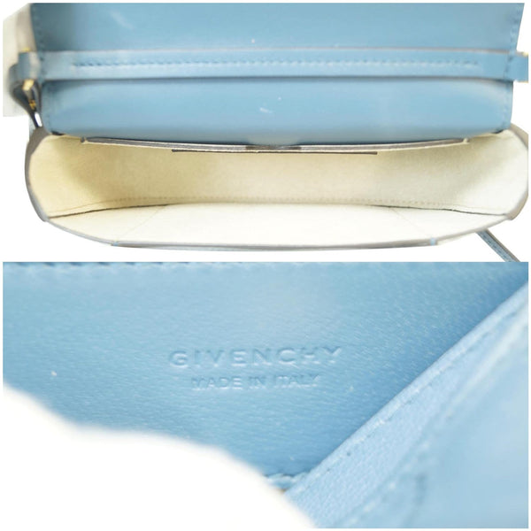 GIVENCHY GV3 Mini Quilted Leather Crossbody Bag Teal Blue