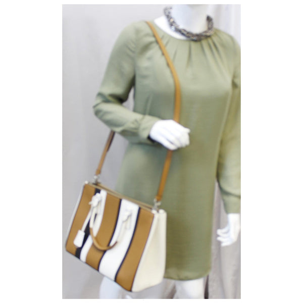 Prada Galleria Bag Striped Saffiano Leather Tote Bag - Mannequin 