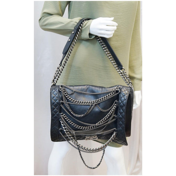 Chanel Boy Flap Bag Enchained Medium Calfskin Leather for women
