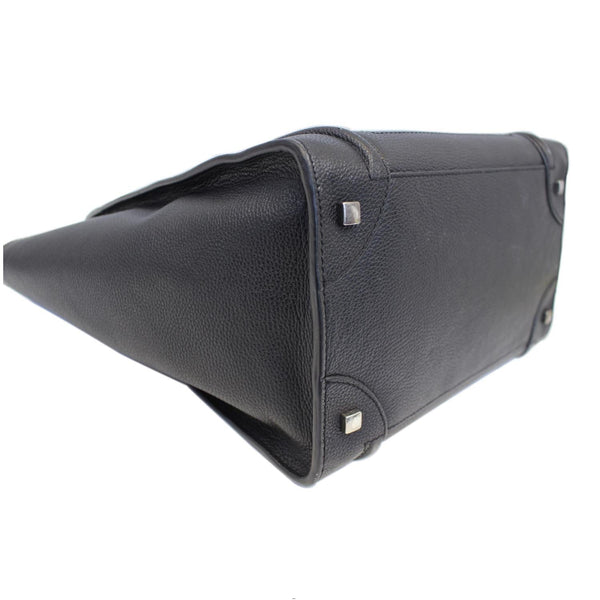 Celine Mini Luggage Black Leather Tote Bag - back view