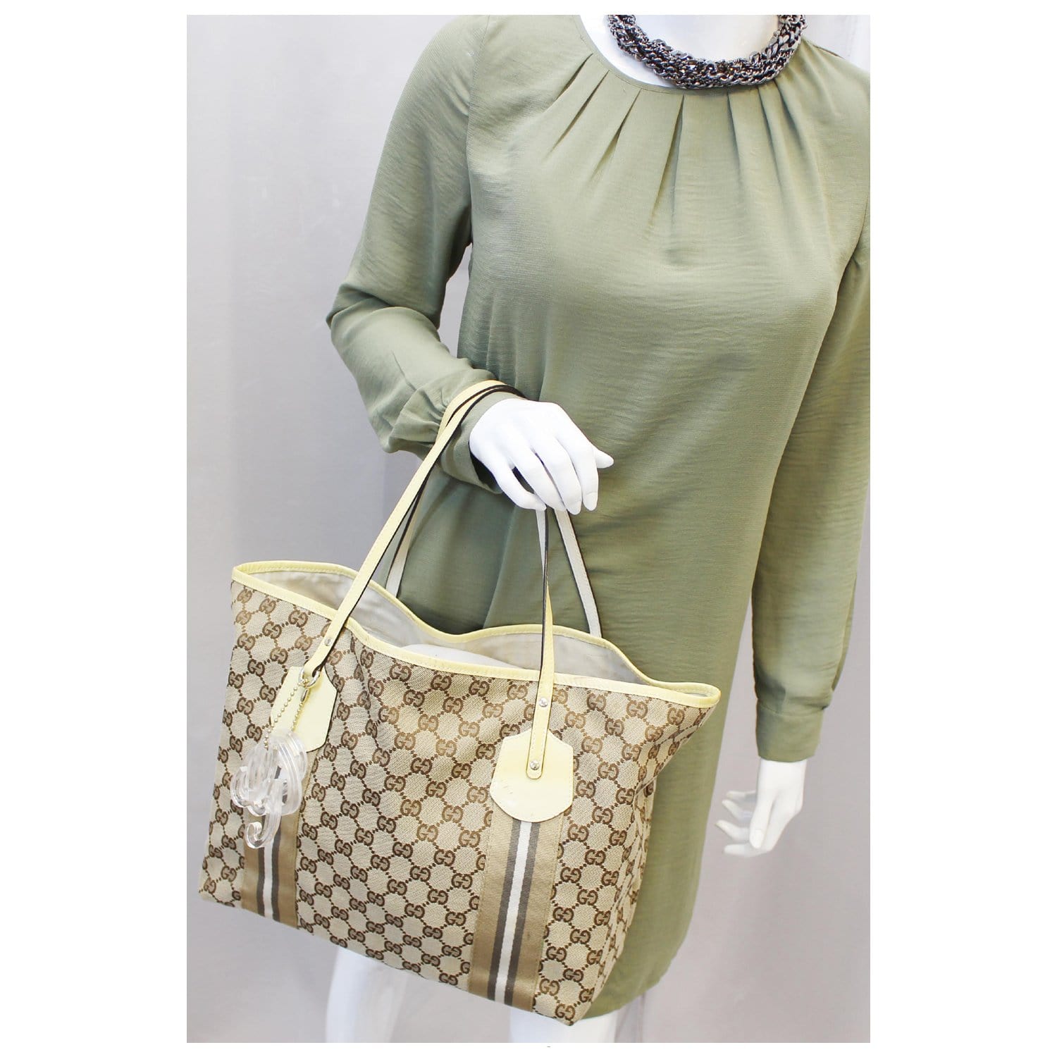 90s Authentic Vintage Bag Gucci/White Beige Bag leather/Gucci Monogram bag/Gucci Design Tote bag/Gucci Monogram Bag