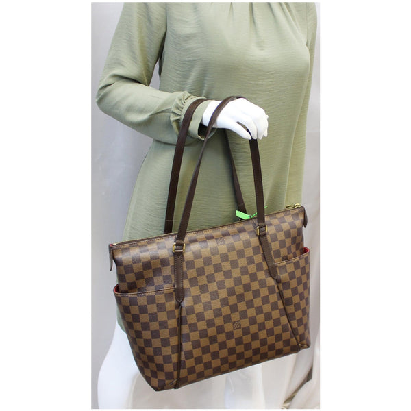 Louis Vuitton Totally MM Damier Ebene Shoulder Bag Brown for women