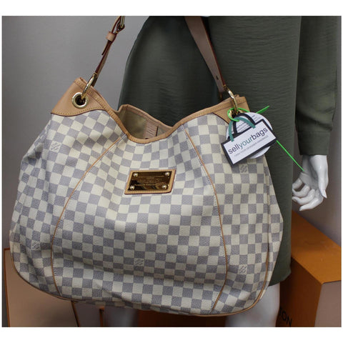 LOUIS VUITTON Galliera GM Damier Azur Shoulder Bag White