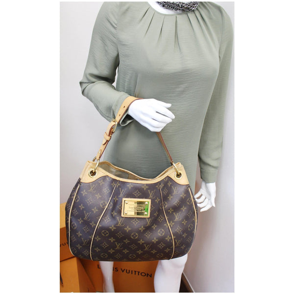 LOUIS VUITTON Galliera PM Monogram Canvas Shoulder Tote Bag Brown