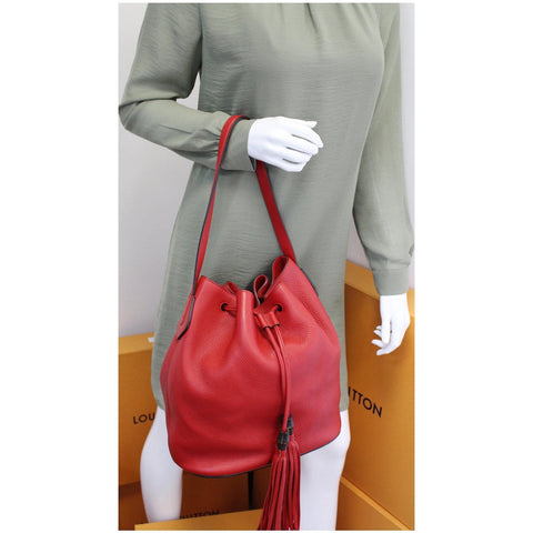 GUCCI Lady Tassel Bucket Leather Shoulder Bag Red 354472