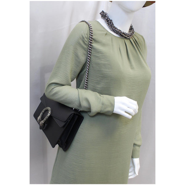 Gucci Shoulder Bag Dionysus Small Leather Black - for sale