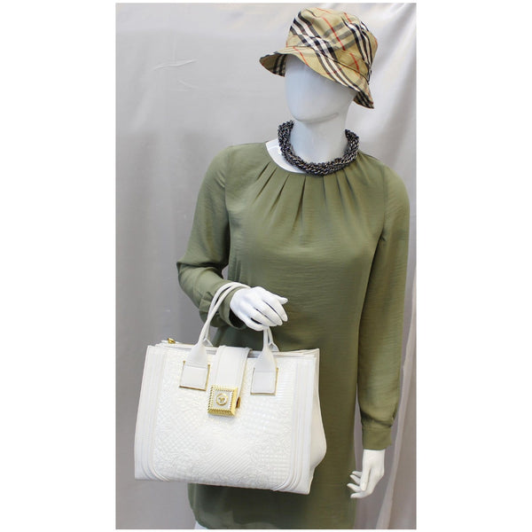 Versace  Vanitas Satchel Handbag - White and Gold
