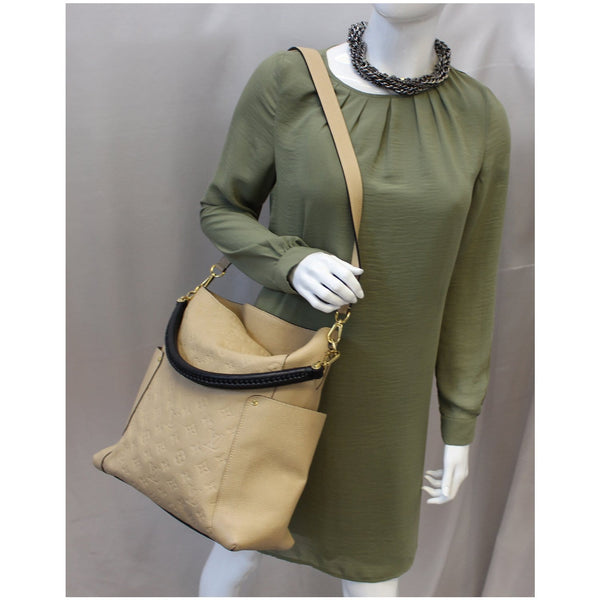 LOUIS VUITTON Bagatelle Monogram Empreinte Leather Shoulder Bag Beige
