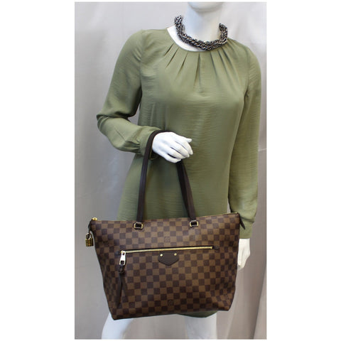 LOUIS VUITTON Iena MM Damier Ebene Shoulder Bag Brown