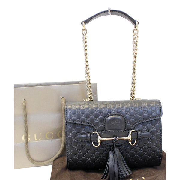 Gucci Shoulder Bag Emily Mini Micro GG Guccissima - front view