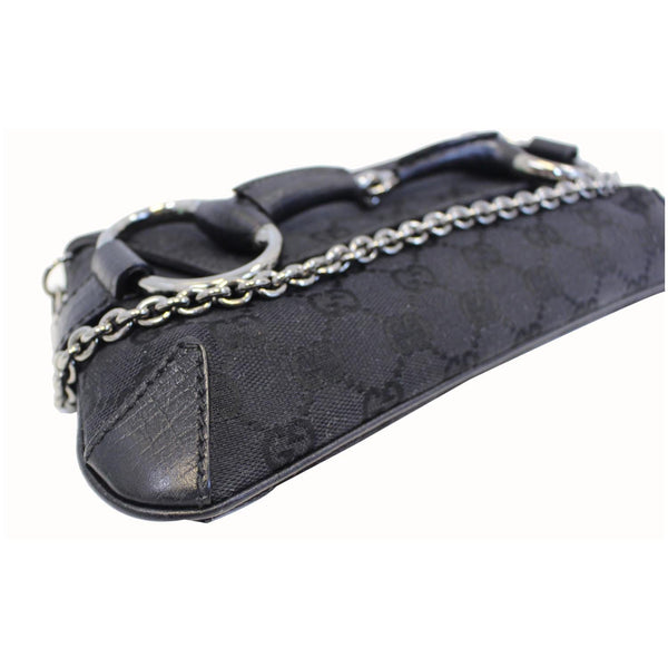 GUCCI Horsebit GG Canvas Clutch Bag Black-US