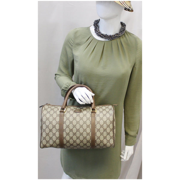 GUCCI GG Canvas Boston Satchel Bag Brown-US