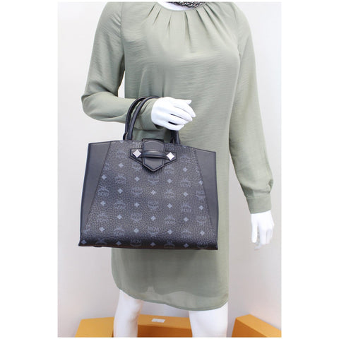 MCM Essential Visetos Coated Canvas Tote Bag Black