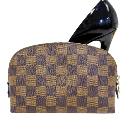 LOUIS VUITTON Damier Ebene Cosmetic Pouch Brown